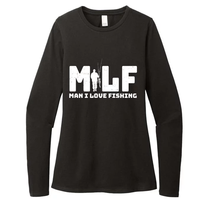 Funny MILF Man I Love Fishing Womens CVC Long Sleeve Shirt