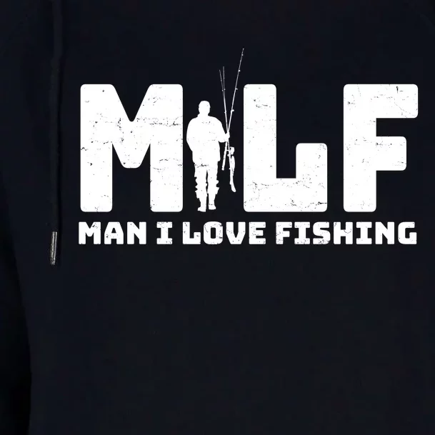 Funny MILF Man I Love Fishing Womens Funnel Neck Pullover Hood