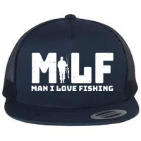 Milf Man I Love Fishing Vintage Flat Bill Trucker Hat