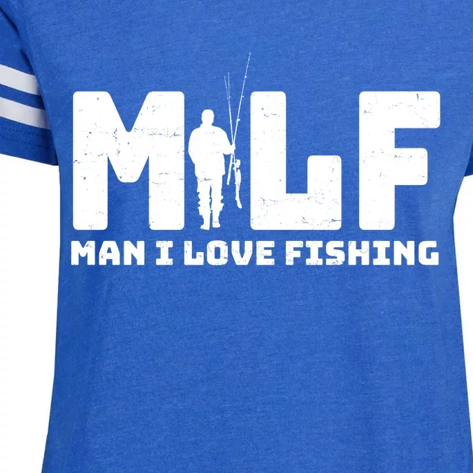 Funny MILF Man I Love Fishing Enza Ladies Jersey Football T-Shirt