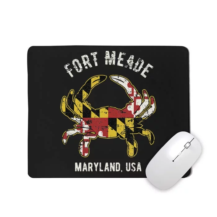 Fort Meade Maryland Usa Crab Vintage Distressed Style Design Mousepad