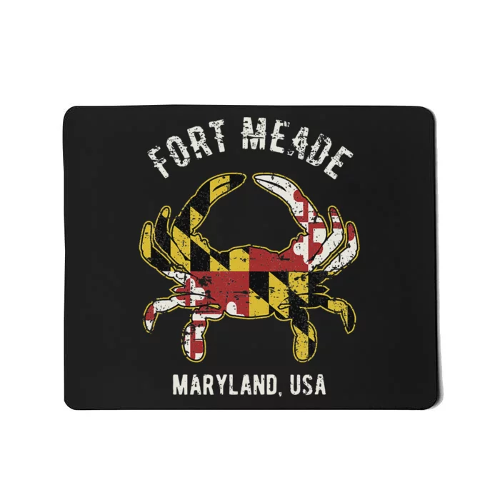 Fort Meade Maryland Usa Crab Vintage Distressed Style Design Mousepad