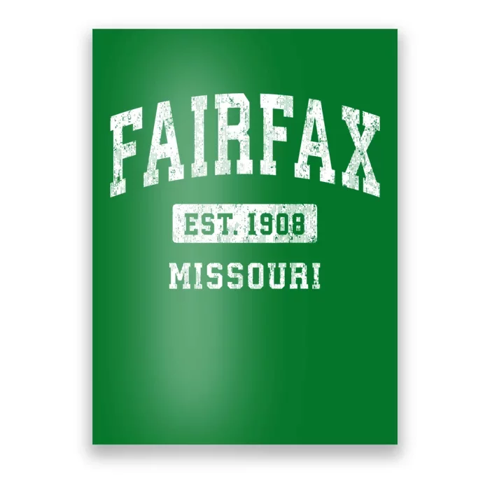 Fairfax Missouri Mo Vintage Athletic Sports Poster