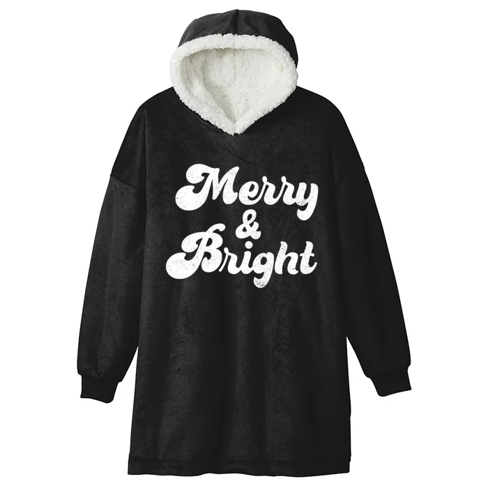 Family Matching Merry And Bright Christmas Top Vneck Hooded Wearable Blanket