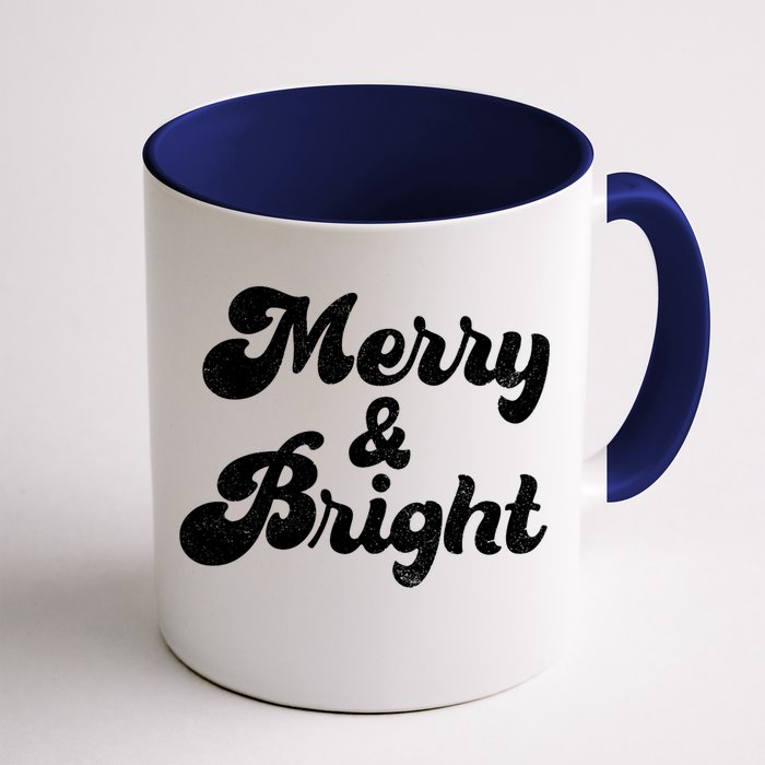 Family Matching Merry And Bright Christmas Top Vneck Front & Back Coffee Mug