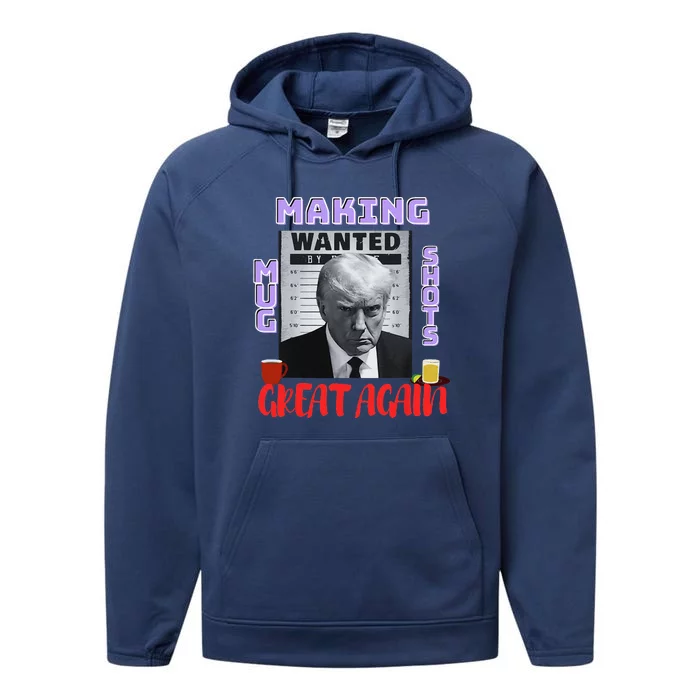 Funny Making Mugshots Great Again Trump 2024 Mugshot President Performance Fleece Hoodie