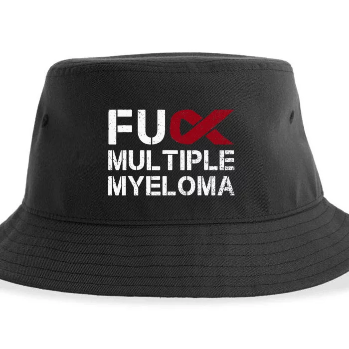 Fuck Multiple Myeloma Awareness Month Ribbon Warrior Fighter Sustainable Bucket Hat