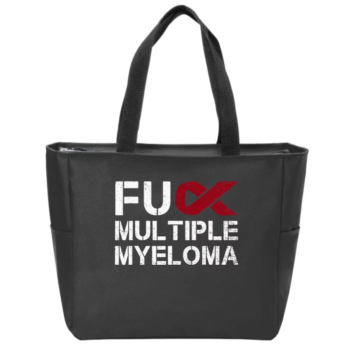 Fuck Multiple Myeloma Awareness Month Ribbon Warrior Fighter Zip Tote Bag