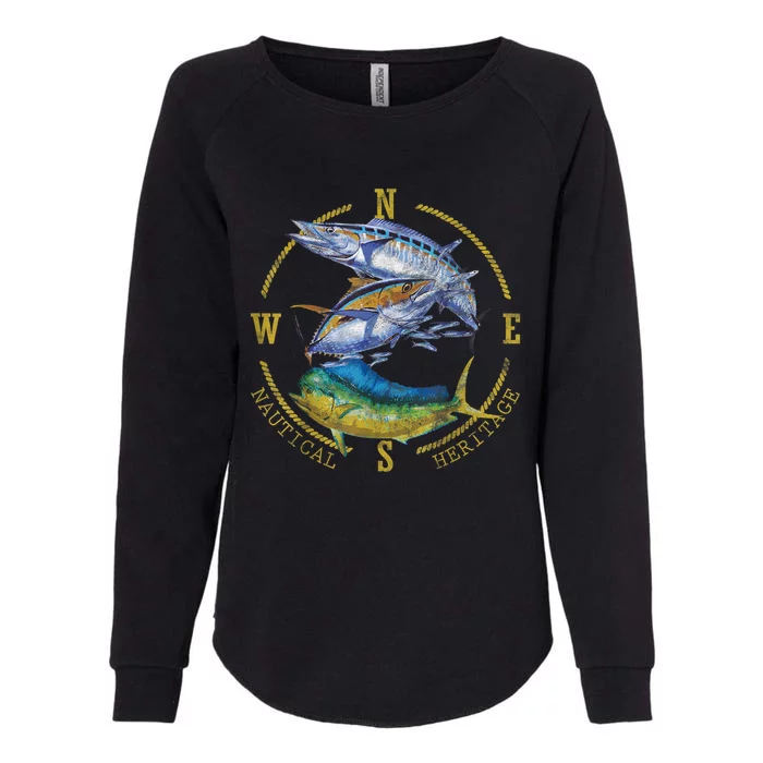 Fish Mahi Mahi Tuna Kingfish Nautical Heritage Fishing Gift Womens California Wash Sweatshirt