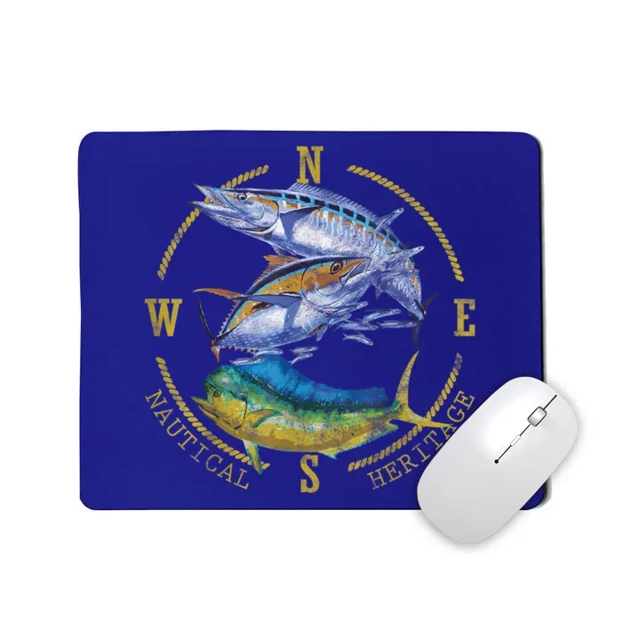 Fish Mahi Mahi Tuna Kingfish Nautical Heritage Fishing Gift Mousepad