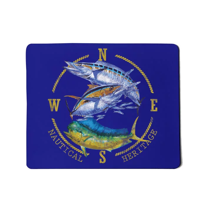 Fish Mahi Mahi Tuna Kingfish Nautical Heritage Fishing Gift Mousepad