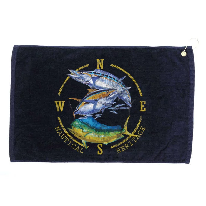 Fish Mahi Mahi Tuna Kingfish Nautical Heritage Fishing Gift Grommeted Golf Towel