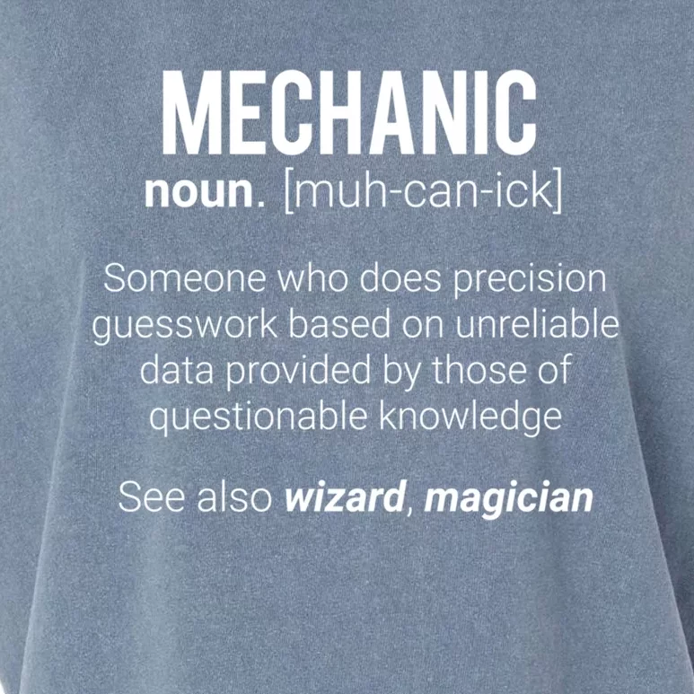 Funny Mechanic Meaning Mechanic Noun Definition Wizard Cute Gift Garment-Dyed Women's Muscle Tee