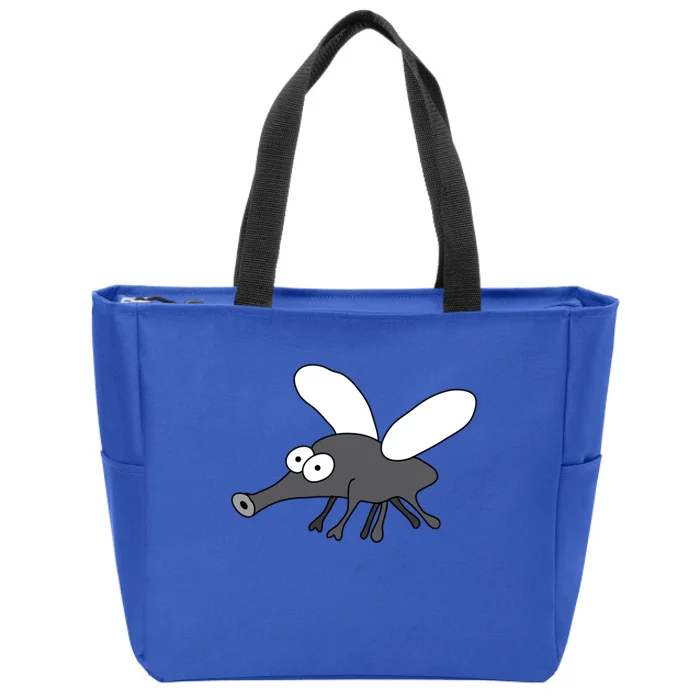 Funny Mosquito Midge Cartoon HandDrawn Summer Camping Gift Zip Tote Bag