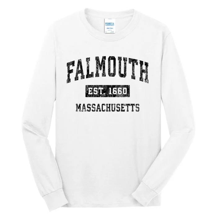 Falmouth Massachusetts Ma Vintage Established Sports Design Tall Long Sleeve T-Shirt