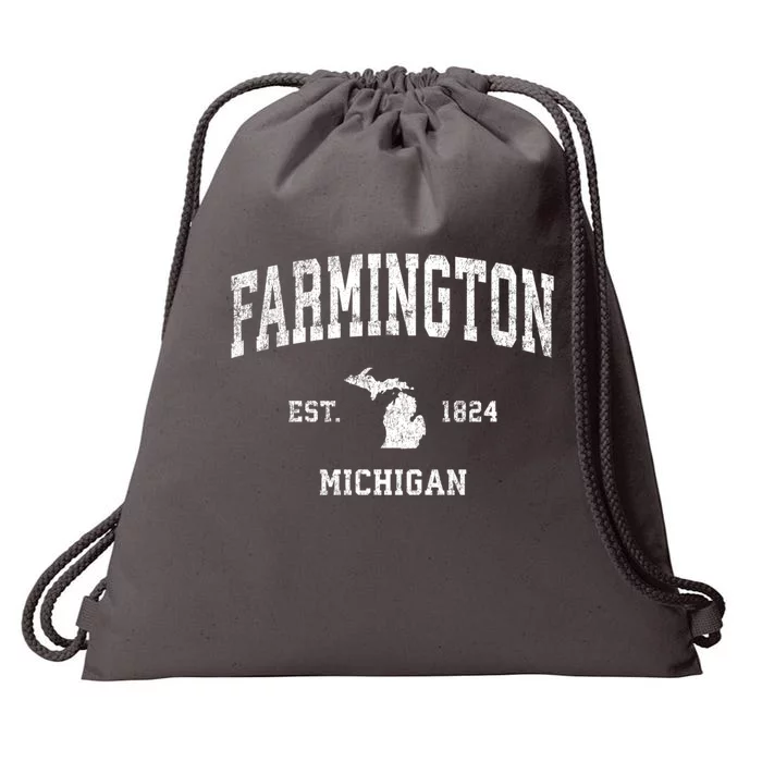 Farmington Michigan Mi Vintage Established Athletic Sports Design Drawstring Bag