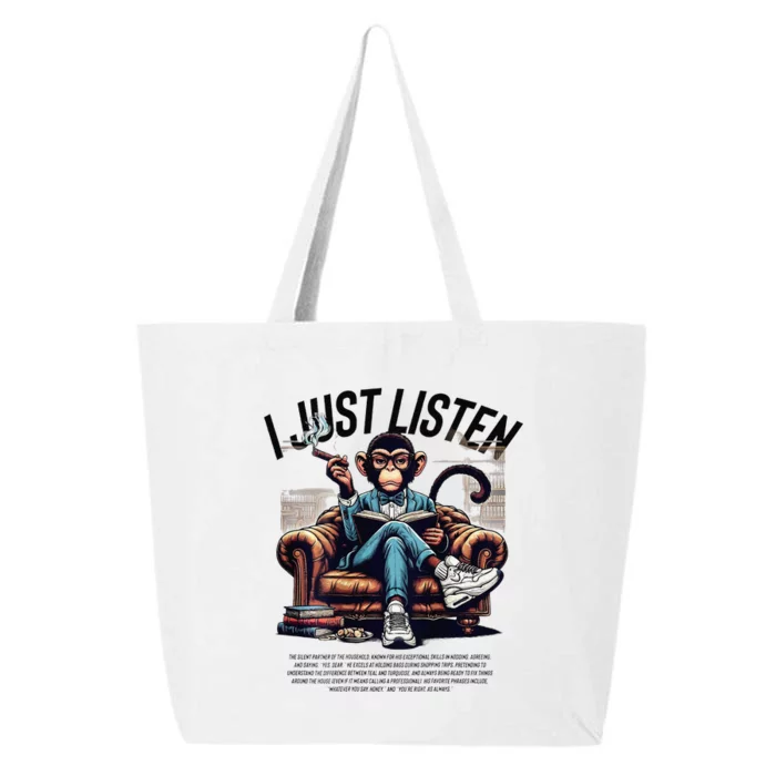 Funny Monkeys Matching Couple I’M The Boss & I Just Listen 25L Jumbo Tote