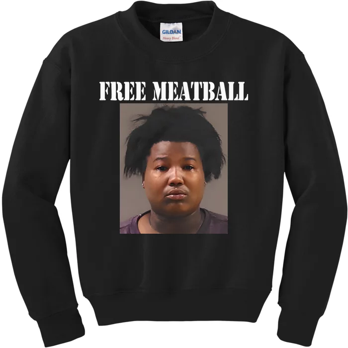 Free Meatball Mugshot Kids Sweatshirt