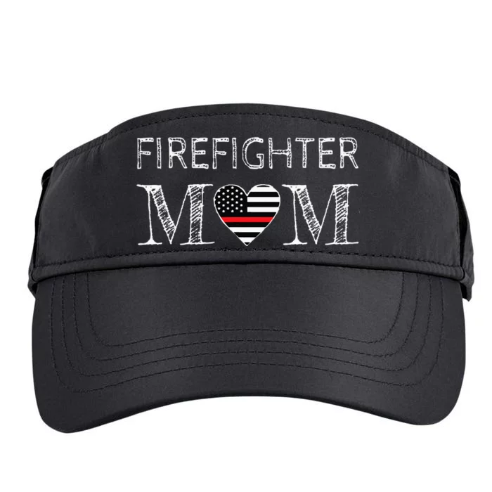 Firefighter Mom Mother Support the Thin Red Line Flag Son Adult Drive Performance Visor