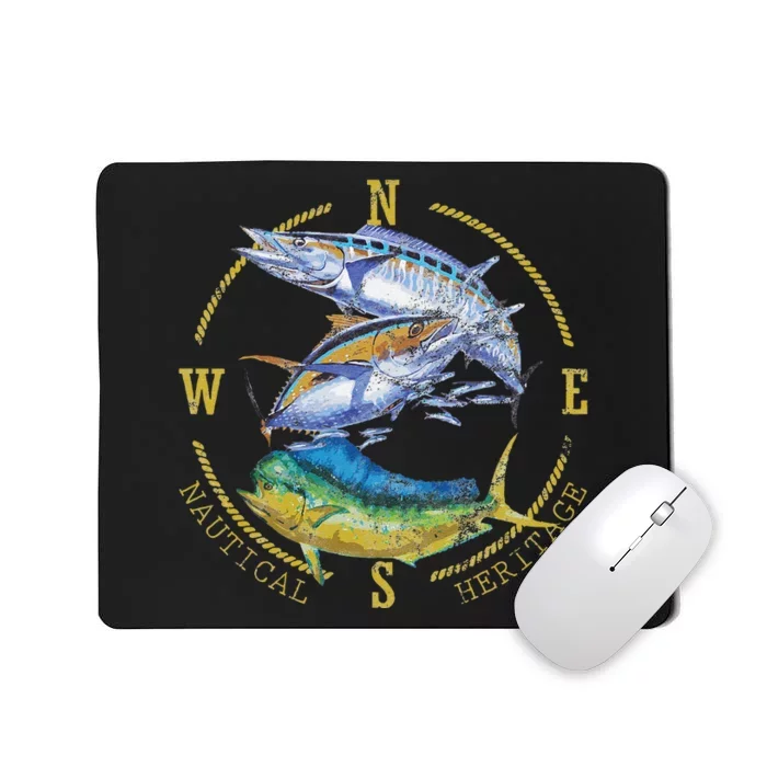 Fish Mahi Mahi Tuna Kingfish Nautical Heritage Fishing Gift Mousepad