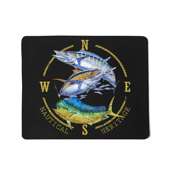 Fish Mahi Mahi Tuna Kingfish Nautical Heritage Fishing Gift Mousepad