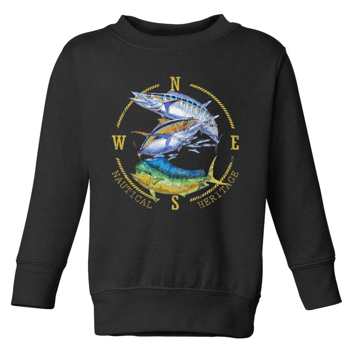 Fish Mahi Mahi Tuna Kingfish Nautical Heritage Fishing Gift Toddler Sweatshirt