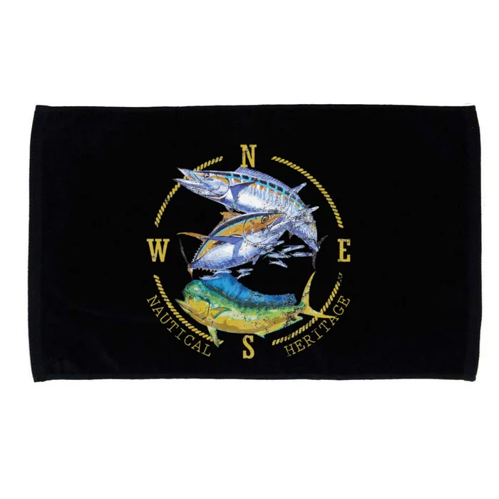 Fish Mahi Mahi Tuna Kingfish Nautical Heritage Fishing Gift Microfiber Hand Towel