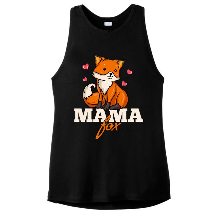 Foxes Mama Mom Gift Ladies Tri-Blend Wicking Tank