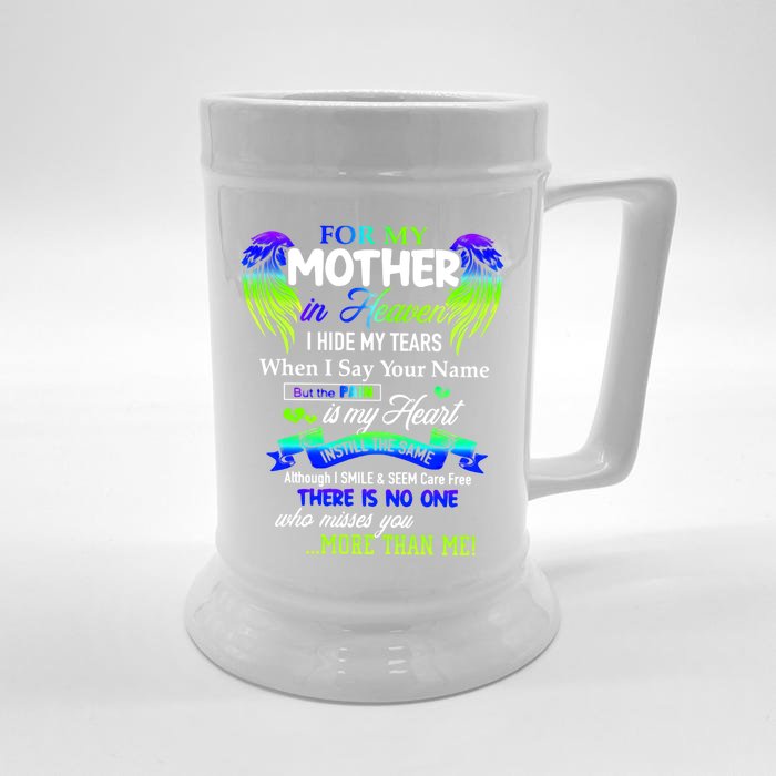 For My Mom In Heaven Cool Gift Thank You Mom For The Memories Funny Gift Front & Back Beer Stein