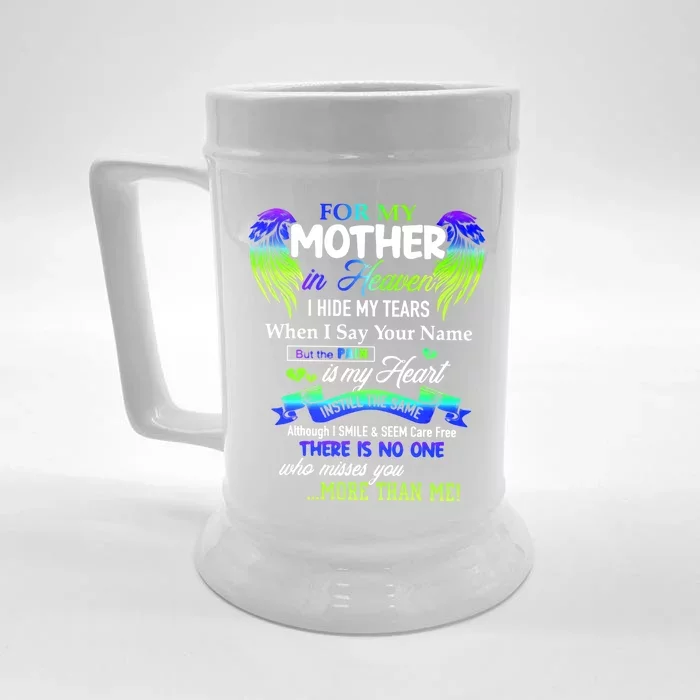 For My Mom In Heaven Cool Gift Thank You Mom For The Memories Funny Gift Front & Back Beer Stein