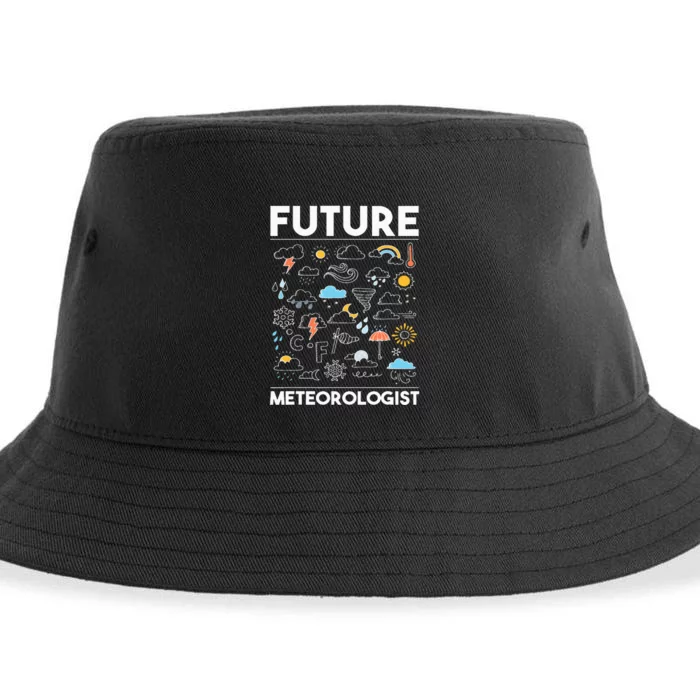 Future Meteorologist  Meteorology Weather Forecast Clouds Sustainable Bucket Hat