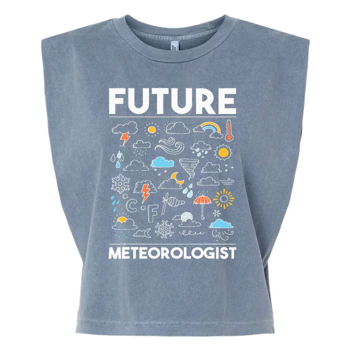 Future Meteorologist  Meteorology Weather Forecast Clouds Garment-Dyed Women's Muscle Tee