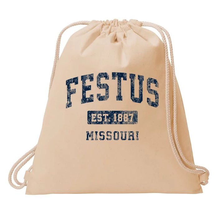 Festus Missouri Mo Vintage Athletic Sports Design Drawstring Bag