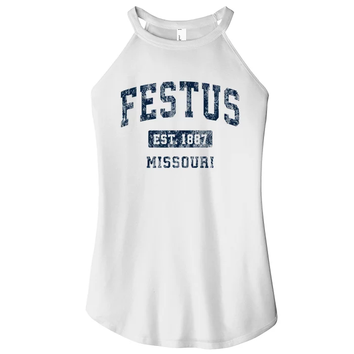 Festus Missouri Mo Vintage Athletic Sports Design Women’s Perfect Tri Rocker Tank