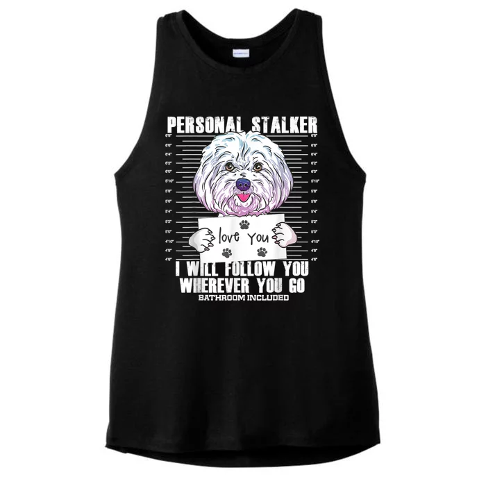 Funny Maltese Malshi Dog Lover Quote Ladies Tri-Blend Wicking Tank