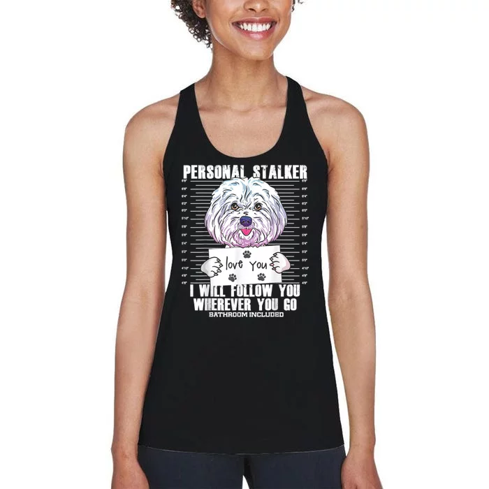 Funny Maltese Malshi Dog Lover Quote Women's Racerback Tank