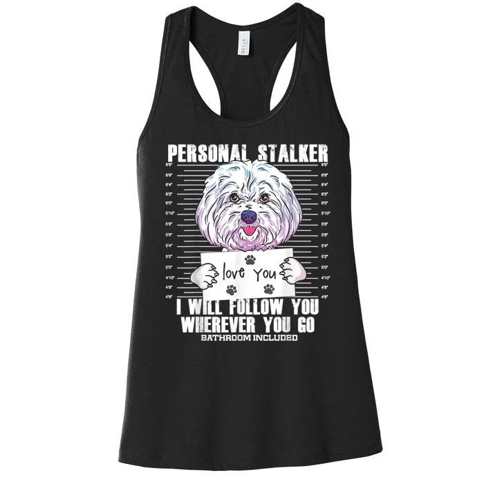 Funny Maltese Malshi Dog Lover Quote Women's Racerback Tank