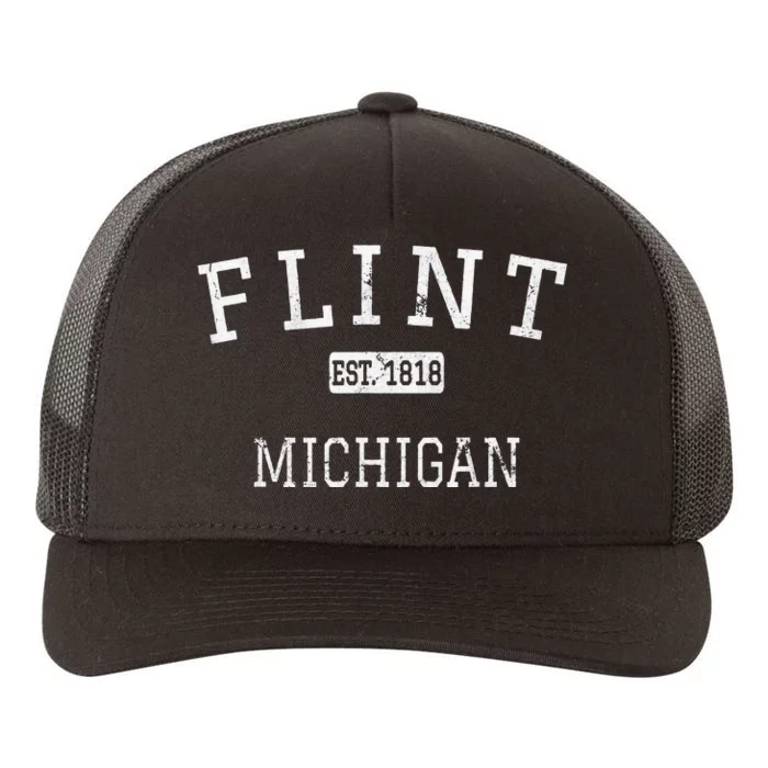 Flint Michigan MI Vintage Yupoong Adult 5-Panel Trucker Hat