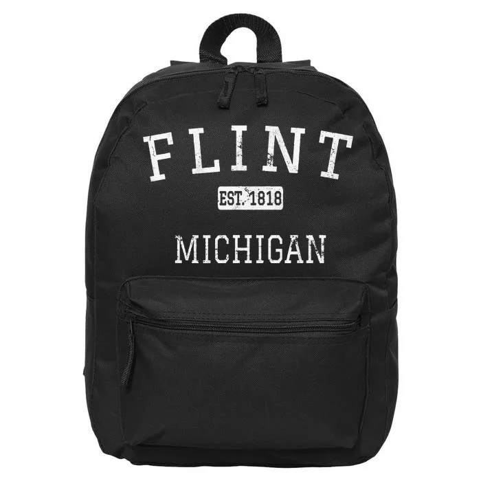 Flint Michigan MI Vintage 16 in Basic Backpack