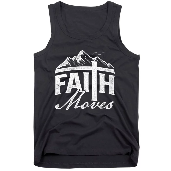 Faith Moves Mountains Jesus Christian Faith Bible Verse Tank Top