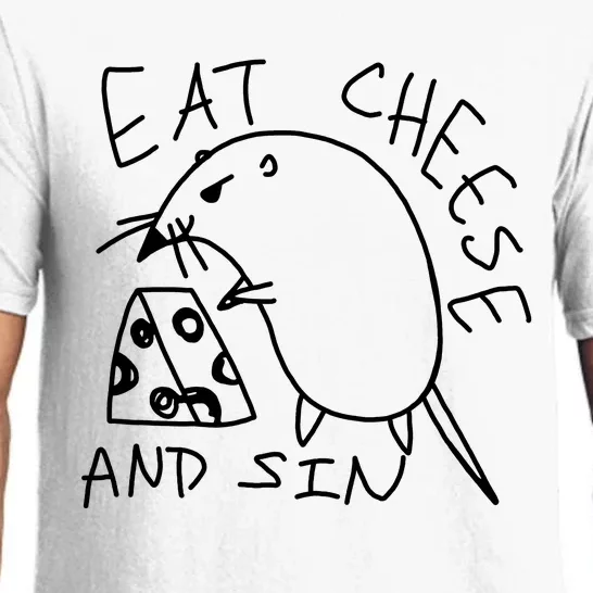 Funny Mouse Meme Eat Cheese And Sin Rat Gift Pajama Set