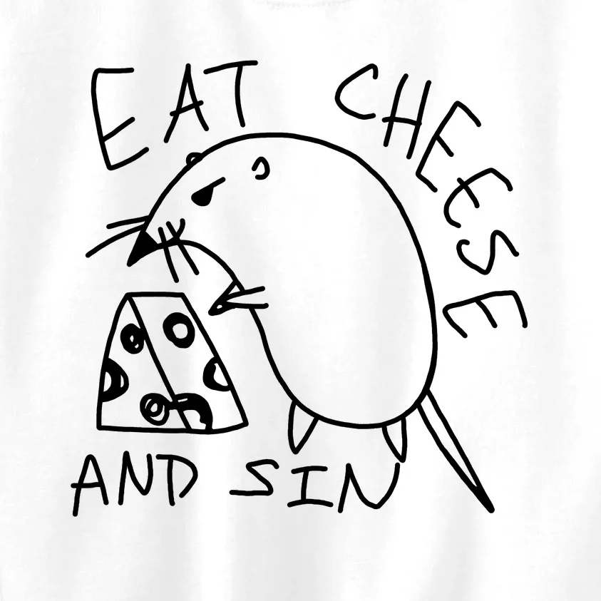 Funny Mouse Meme Eat Cheese And Sin Rat Gift Kids Sweatshirt