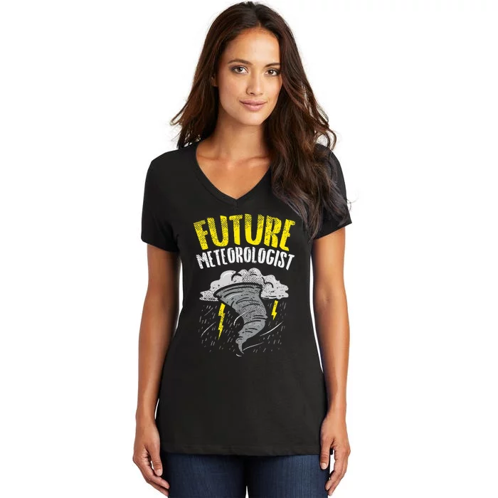 Future Meteorologist Meteorology Weatherman Women's V-Neck T-Shirt