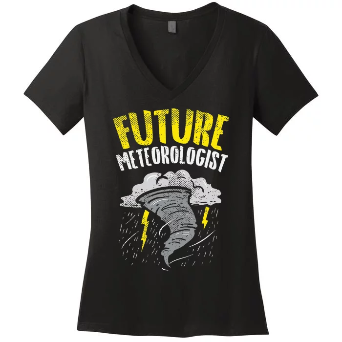 Future Meteorologist Meteorology Weatherman Women's V-Neck T-Shirt