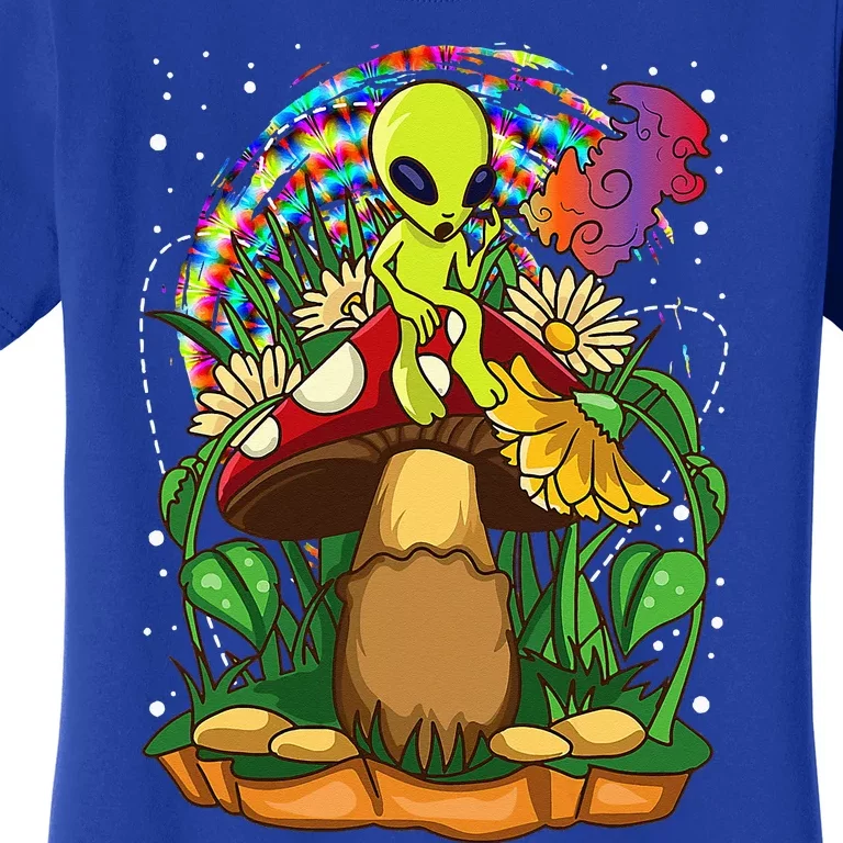 Funny Magic Mushroom Alien Trippy Shroom LSD Weed Acid Trip Women's T-Shirt