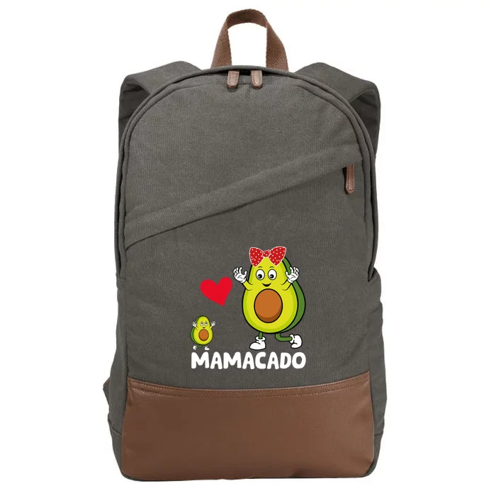 Funny Mama Mom Avocado Mamacado Mothers Day Cotton Canvas Backpack