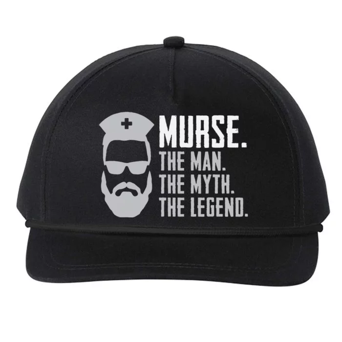 Funny Murse Male Nurse RN LPN CNA Snapback Five-Panel Rope Hat