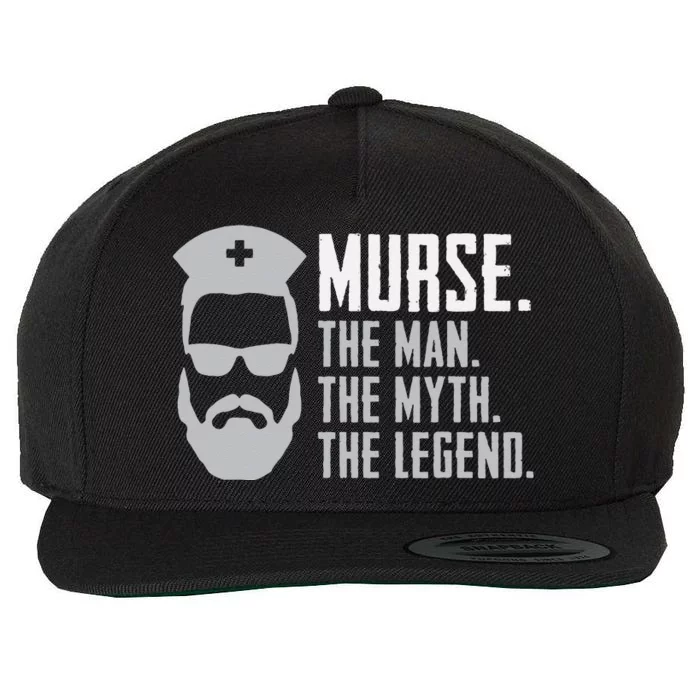 Funny Murse Male Nurse RN LPN CNA Wool Snapback Cap