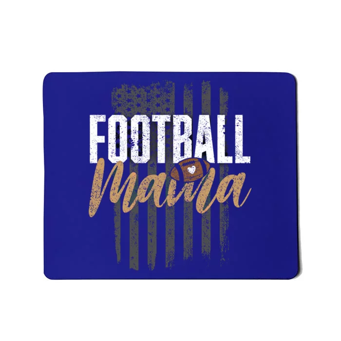 Football Mama Mom Football Leopard Vintage American Flag Gift Mousepad