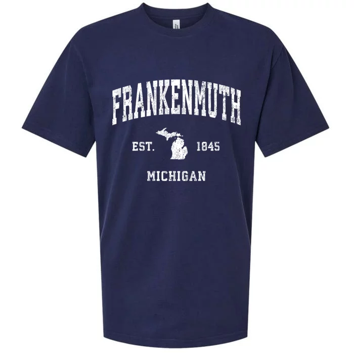 Frankenmuth Michigan Mi Vintage Established Athletic Sports Design Sueded Cloud Jersey T-Shirt